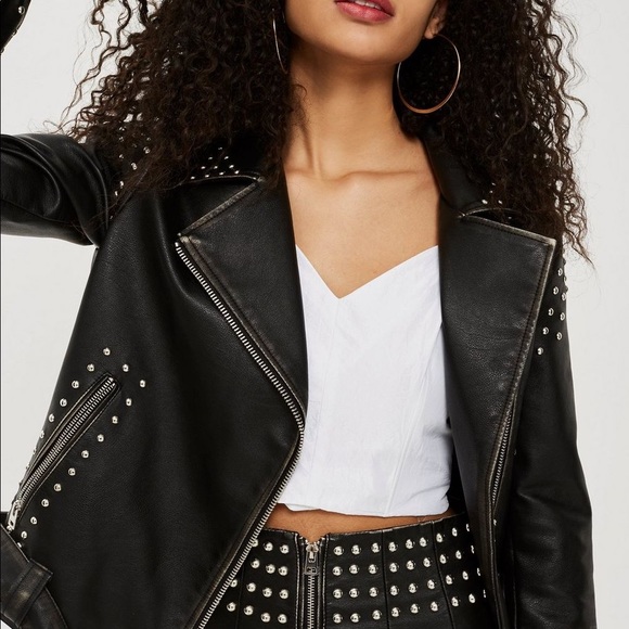 Topshop Studded Jacket - Picture 5 of 10